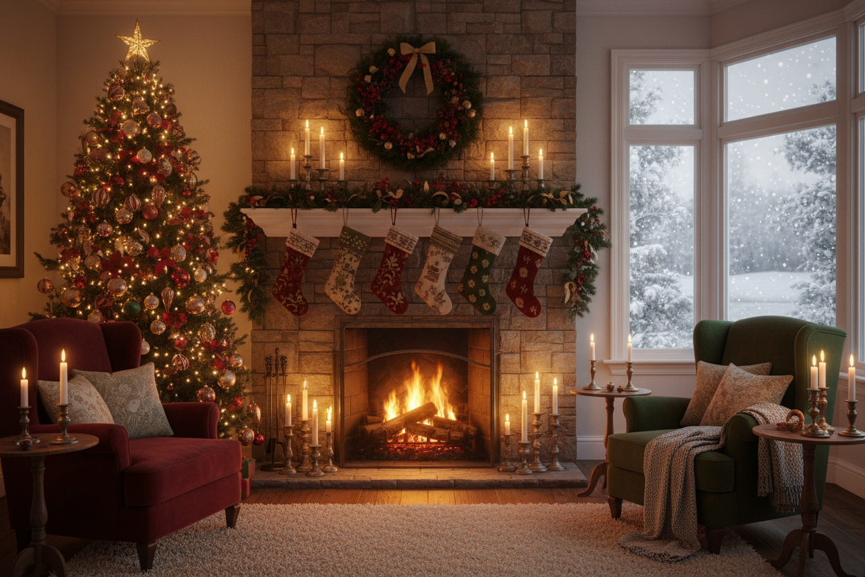 chrismas eve cozy bavkground