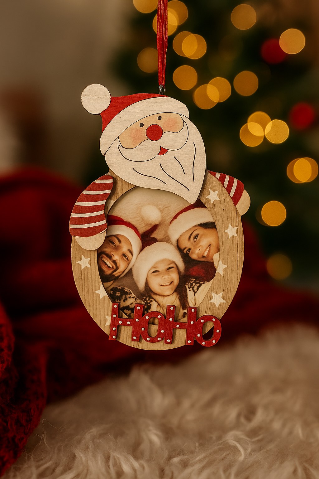 Коледен дървен орнамент „Дядо Коледа“ 